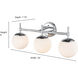None 3 Light 24 inch Modern Gold Bathroom Vanity Light Wall Light